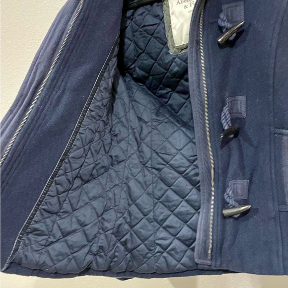 ABERCROMBIE & FITCH Navy Blue Wool Blend Toggle Jacket Womens Small - Picture 6 of 11